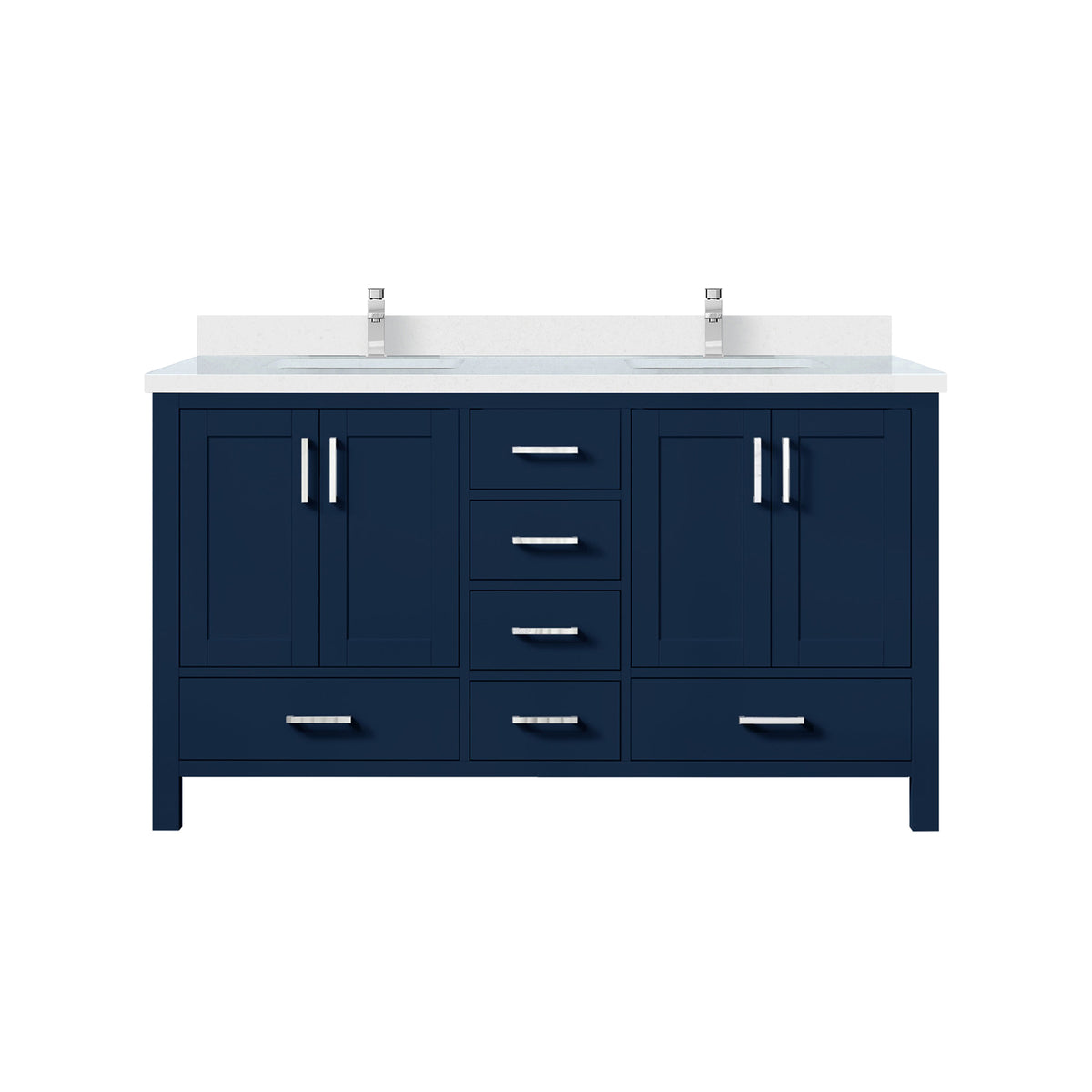 Lexora Jacques 60 in. Navy Blue Double Sink Bath Vanity