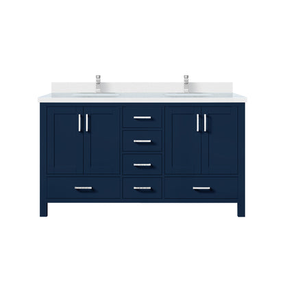 Lexora Jacques 60 in. Navy Blue Double Sink Bath Vanity