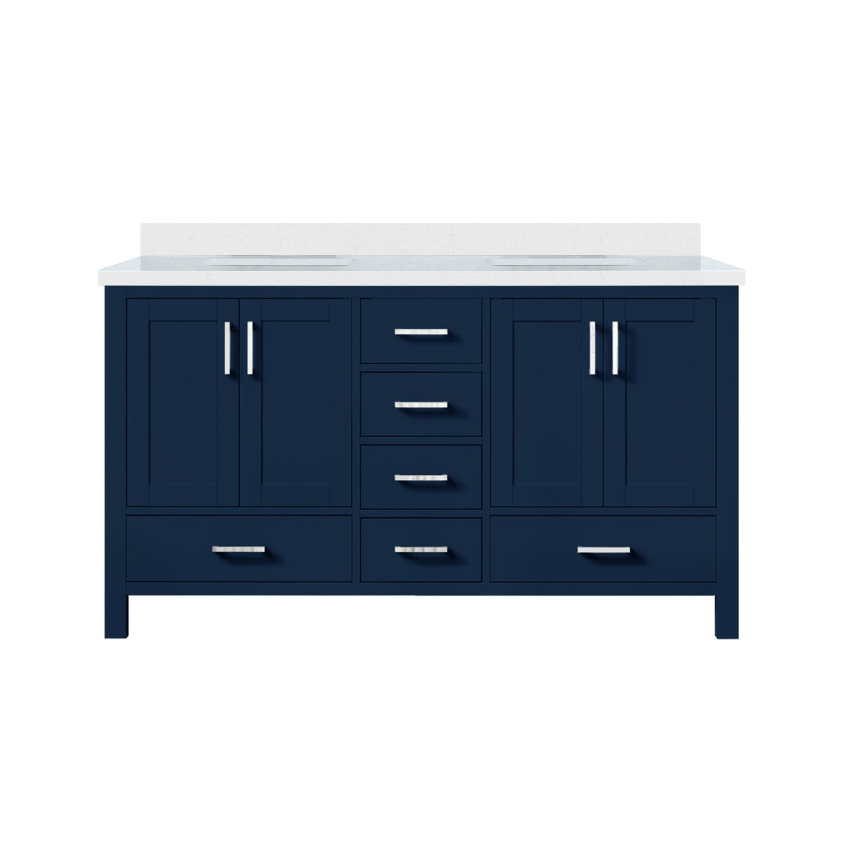 Lexora Jacques 60 in. Navy Blue Double Sink Bath Vanity