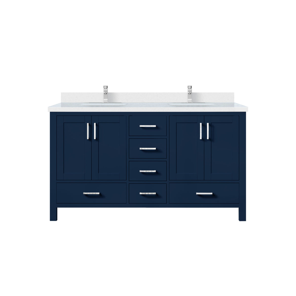Lexora Jacques 60 in. Navy Blue Double Sink Bath Vanity