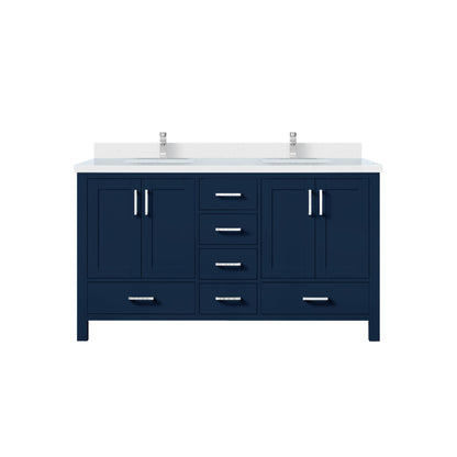 Lexora Jacques 60 in. Navy Blue Double Sink Bath Vanity