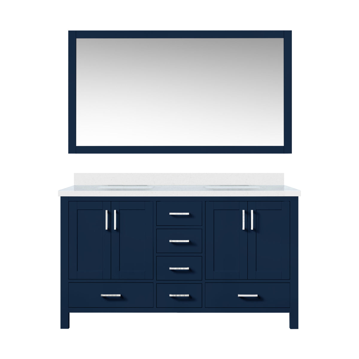 Lexora Jacques 60 in. Navy Blue Double Sink Bath Vanity