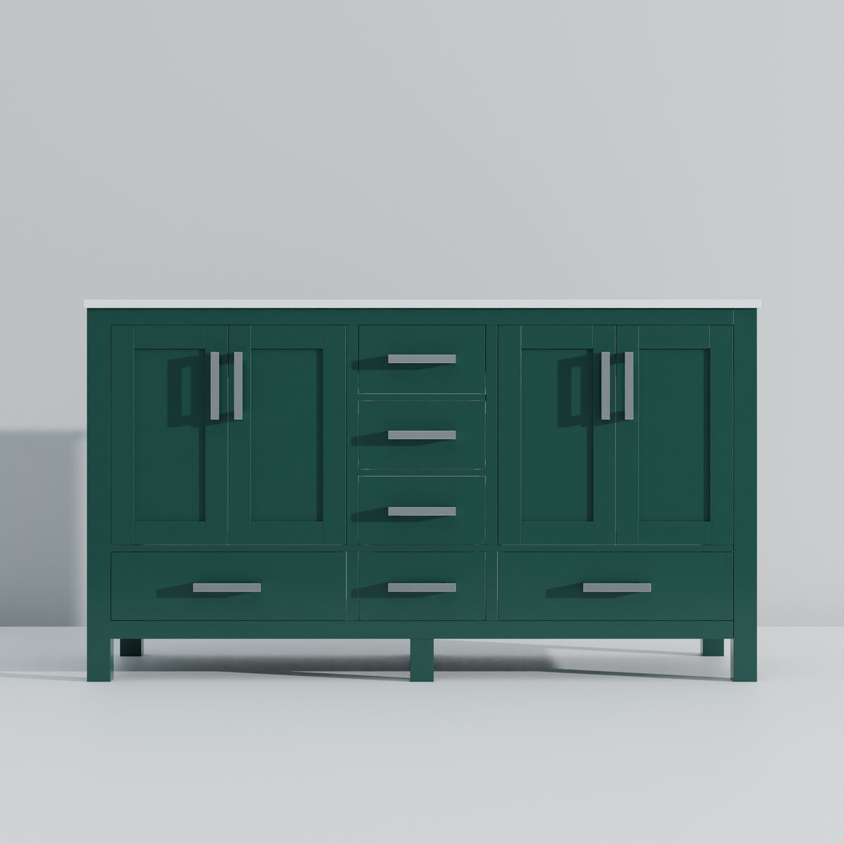 Lexora Jacques 60 in. Green Double Sink Bath Vanity