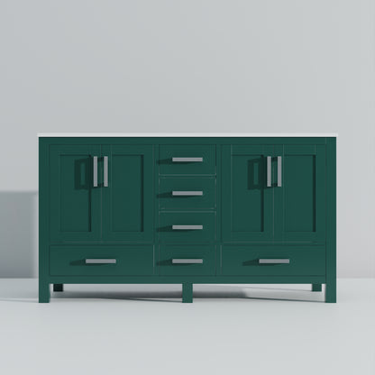 Lexora Jacques 60 in. Green Double Sink Bath Vanity
