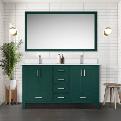 Lexora Jacques 60 in. Green Double Sink Bath Vanity