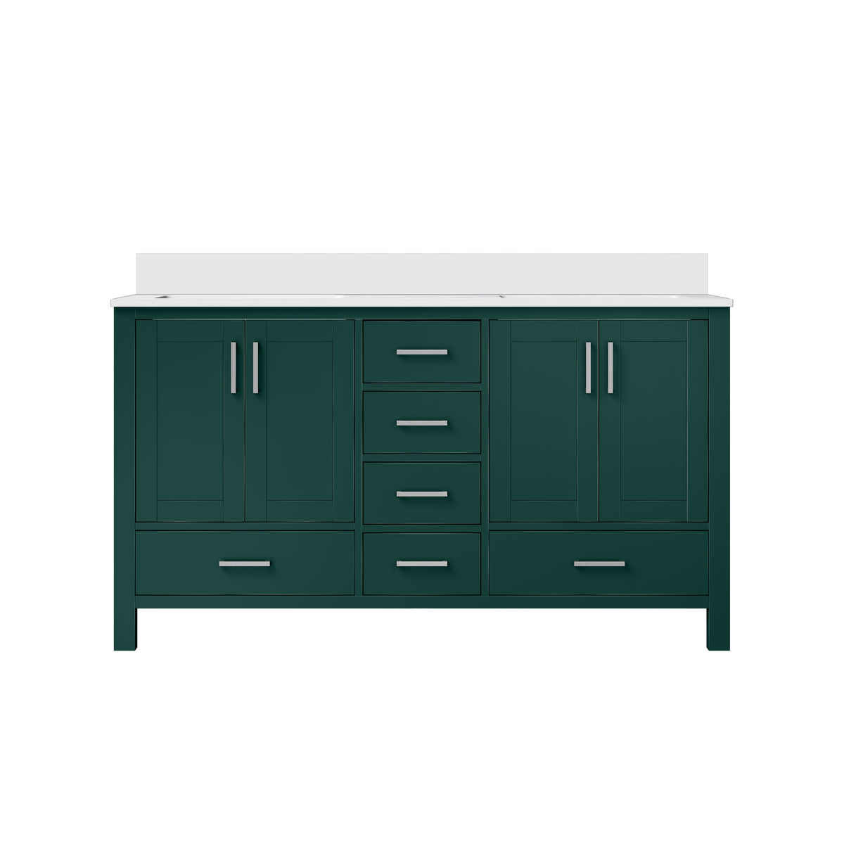 Lexora Jacques 60 in. Green Double Sink Bath Vanity