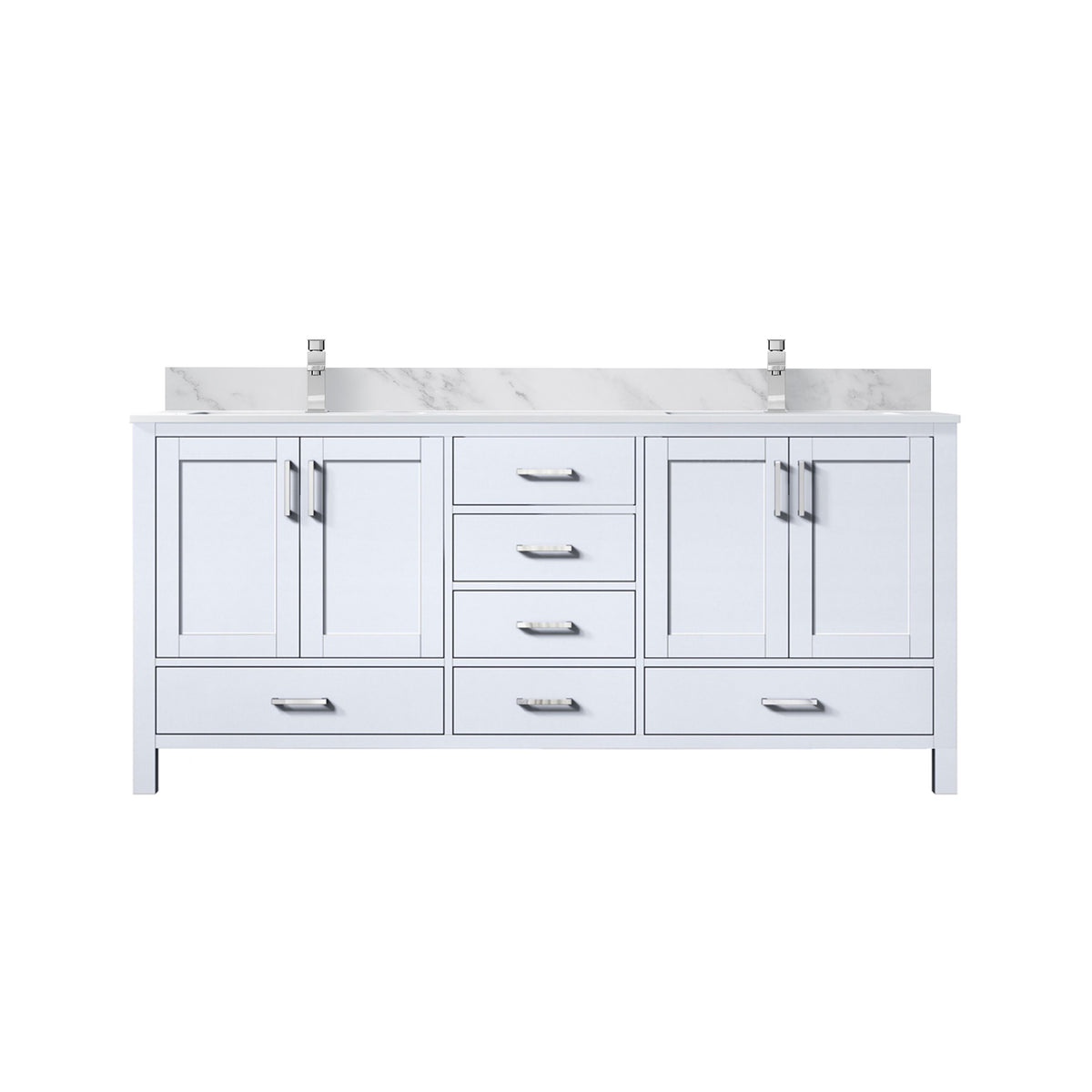 Lexora Jacques 72 in. White Double Sink Bath Vanity