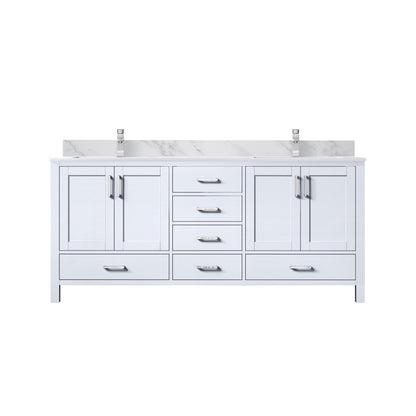 Lexora Jacques 72 in. White Double Sink Bath Vanity