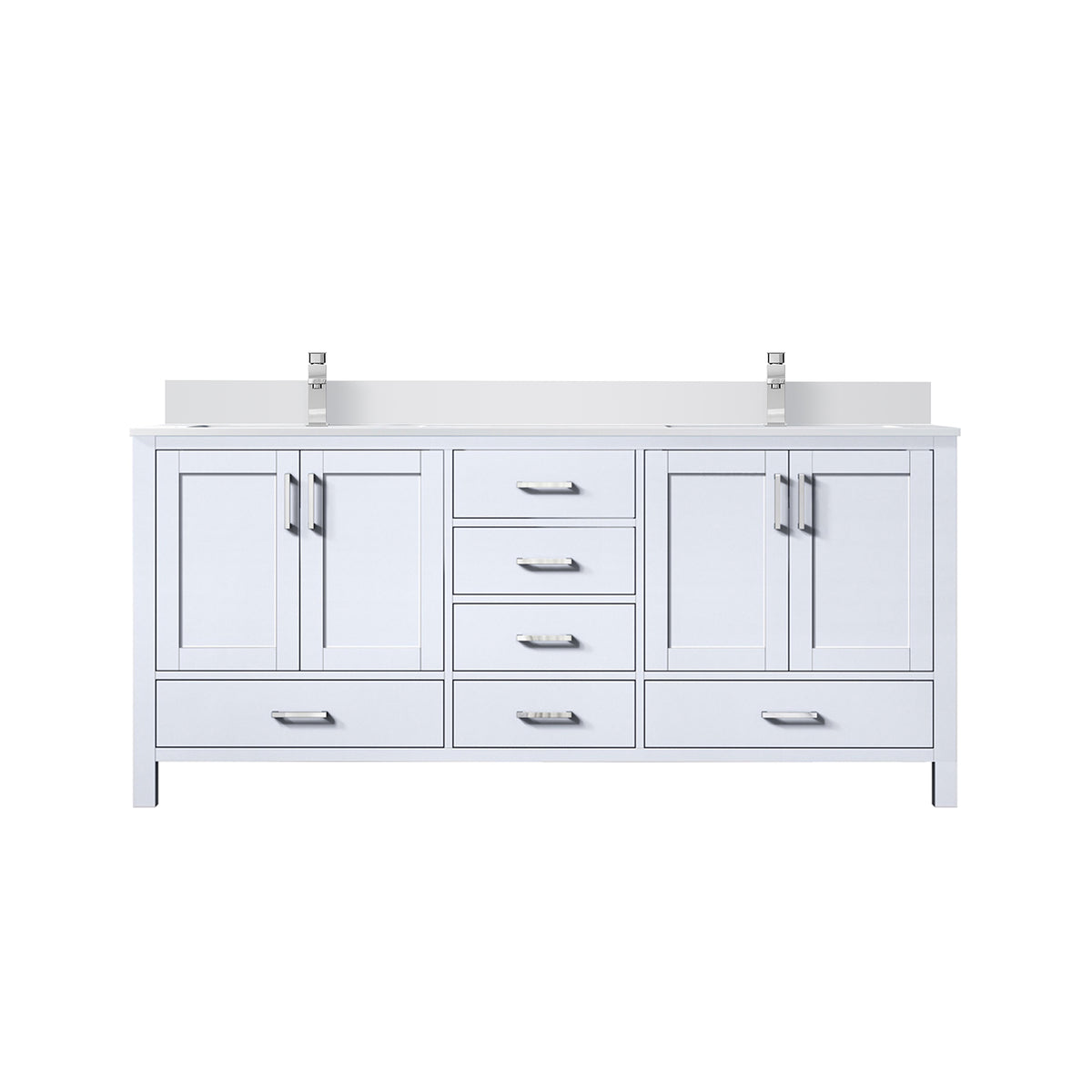 Lexora Jacques 72 in. White Double Sink Bath Vanity
