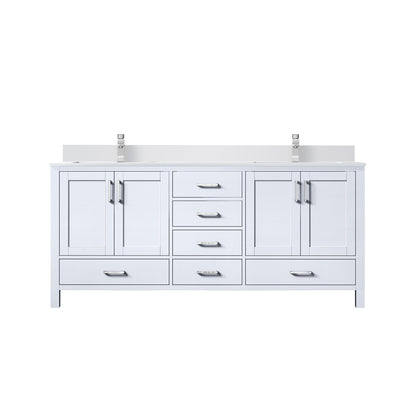 Lexora Jacques 72 in. White Double Sink Bath Vanity