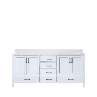 Lexora Jacques 72 in. White Double Sink Bath Vanity