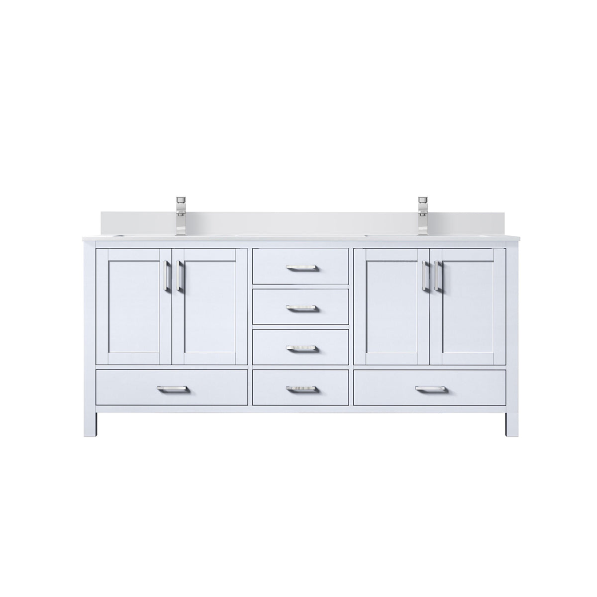 Lexora Jacques 72 in. White Double Sink Bath Vanity