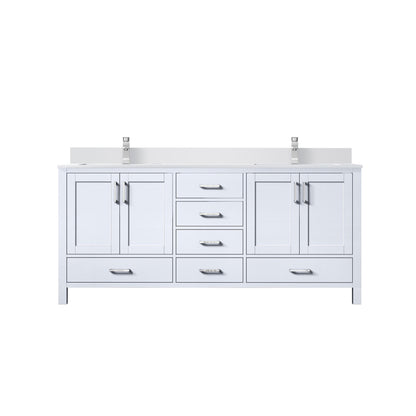 Lexora Jacques 72 in. White Double Sink Bath Vanity
