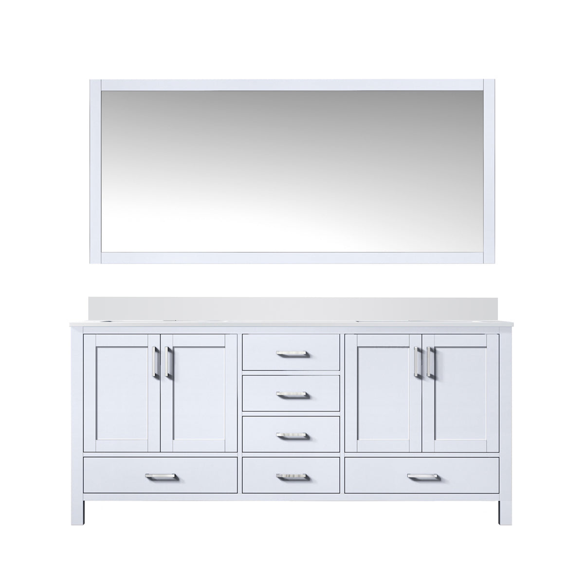 Lexora Jacques 72 in. White Double Sink Bath Vanity