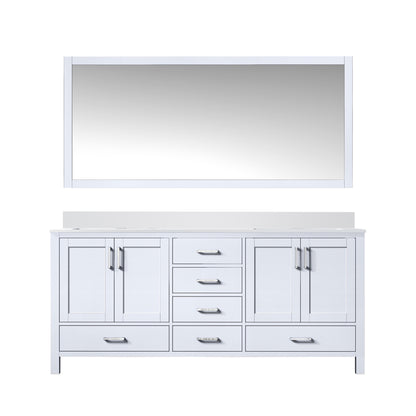 Lexora Jacques 72 in. White Double Sink Bath Vanity
