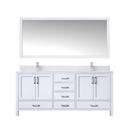 Lexora Jacques 72 in. White Double Sink Bath Vanity