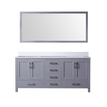 Lexora Jacques 72 in. Dark Grey Double Sink Bath Vanity