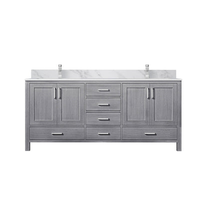Lexora Jacques 72 in. Distressed Grey Double Sink Bath Vanity