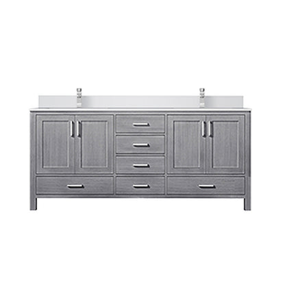 Lexora Jacques 72 in. Distressed Grey Double Sink Bath Vanity