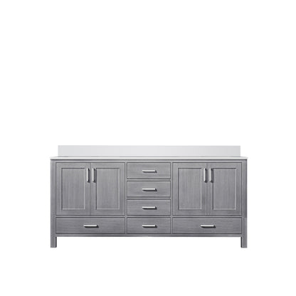 Lexora Jacques 72 in. Distressed Grey Double Sink Bath Vanity