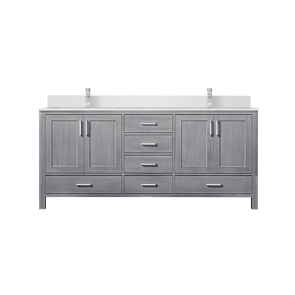Lexora Jacques 72 in. Distressed Grey Double Sink Bath Vanity
