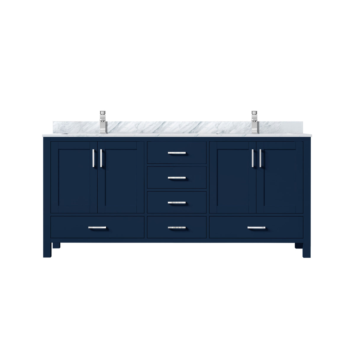 Lexora Jacques 72 in. Navy Blue Double Sink Bath Vanity