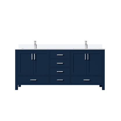 Lexora Jacques 72 in. Navy Blue Double Sink Bath Vanity