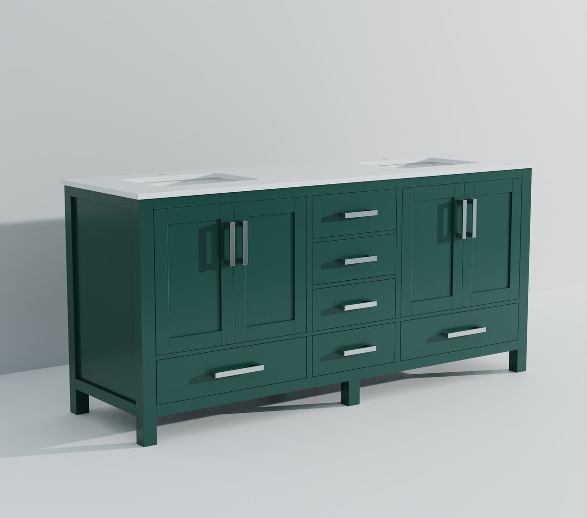 Lexora Jacques 72 in. Green Double Sink Bath Vanity