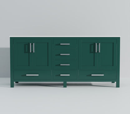 Lexora Jacques 72 in. Green Double Sink Bath Vanity