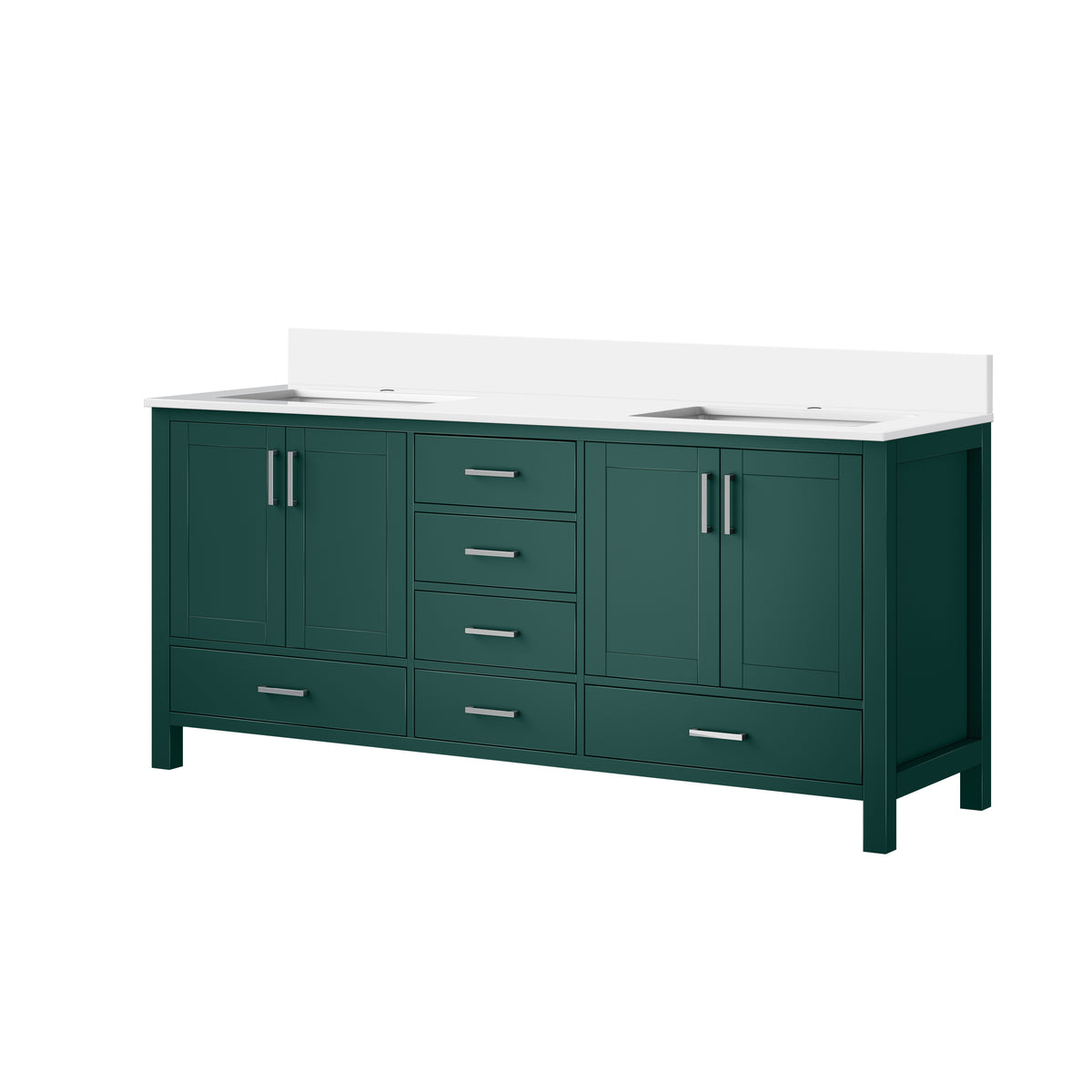 Lexora Jacques 72 in. Green Double Sink Bath Vanity