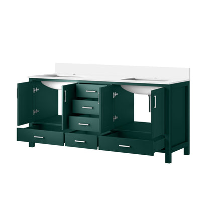 Lexora Jacques 72 in. Green Double Sink Bath Vanity