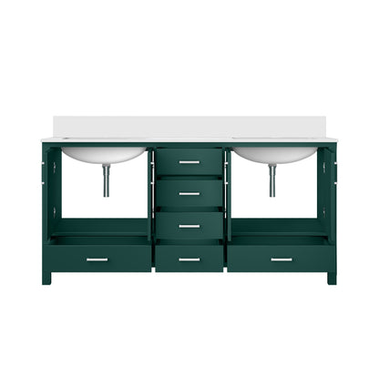 Lexora Jacques 72 in. Green Double Sink Bath Vanity