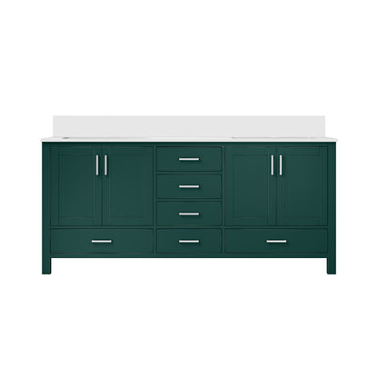 Lexora Jacques 72 in. Green Double Sink Bath Vanity