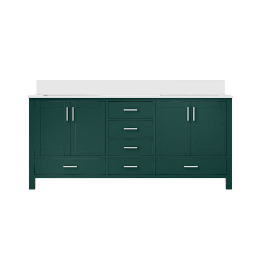 Lexora Jacques 72 in. Green Double Sink Bath Vanity