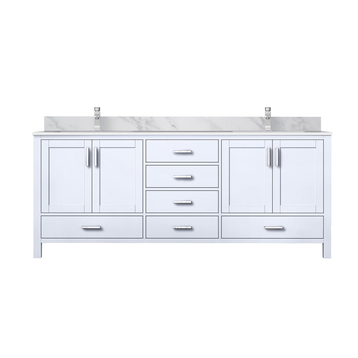 Lexora Jacques 80 in. White Double Sink Bath Vanity