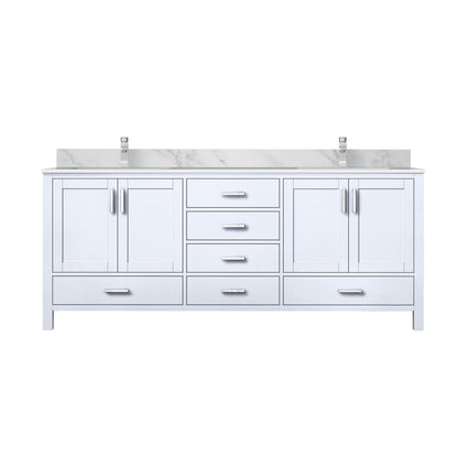 Lexora Jacques 80 in. White Double Sink Bath Vanity