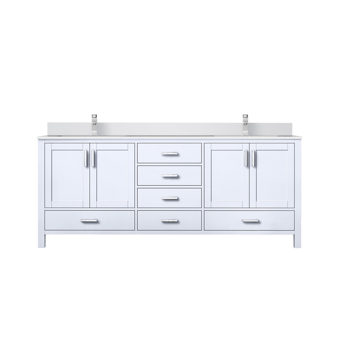 Lexora Jacques 80 in. White Double Sink Bath Vanity