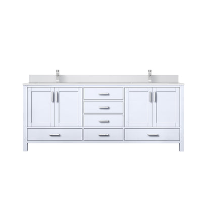 Lexora Jacques 80 in. White Double Sink Bath Vanity