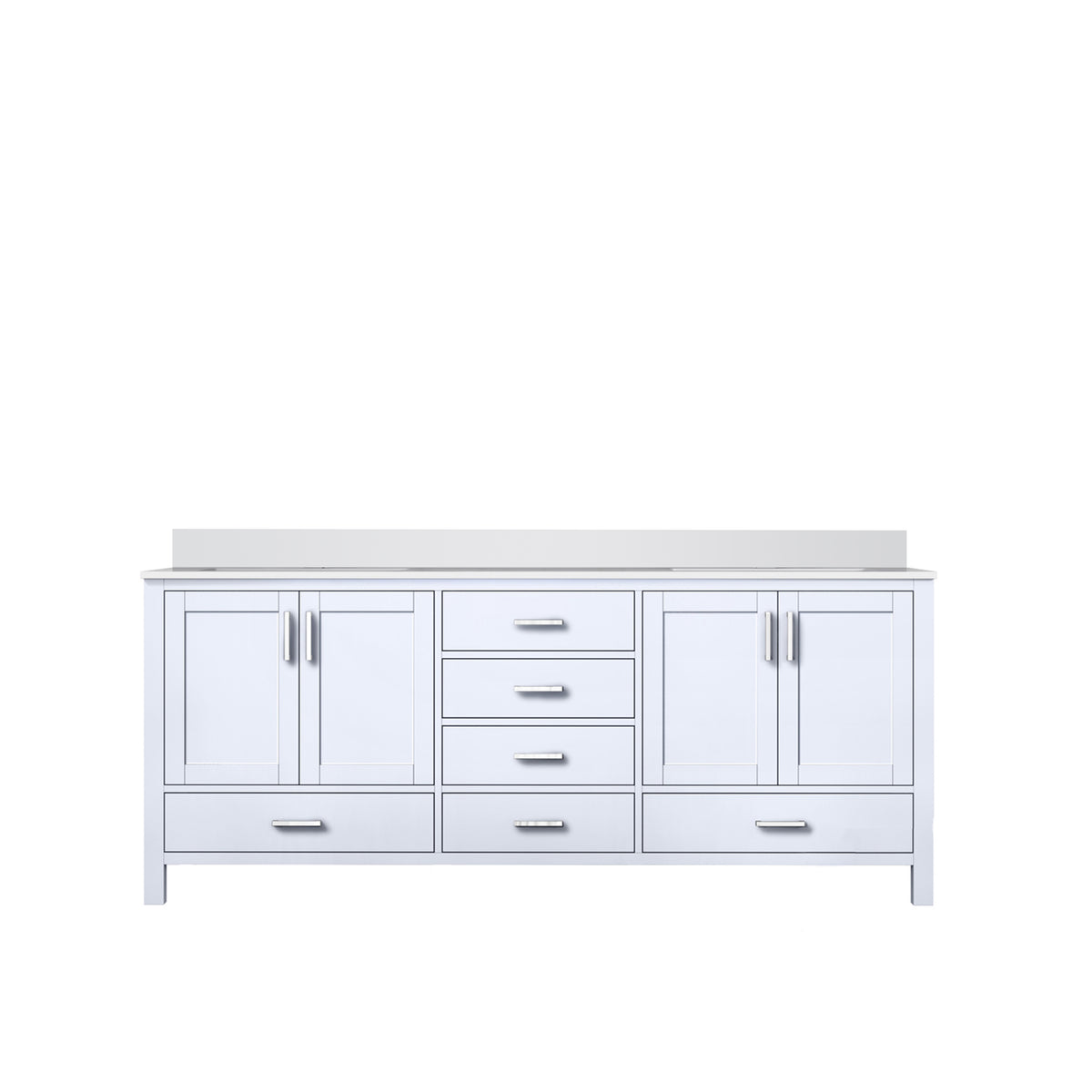 Lexora Jacques 80 in. White Double Sink Bath Vanity
