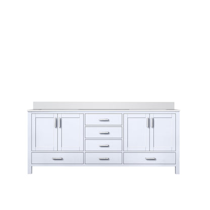 Lexora Jacques 80 in. White Double Sink Bath Vanity