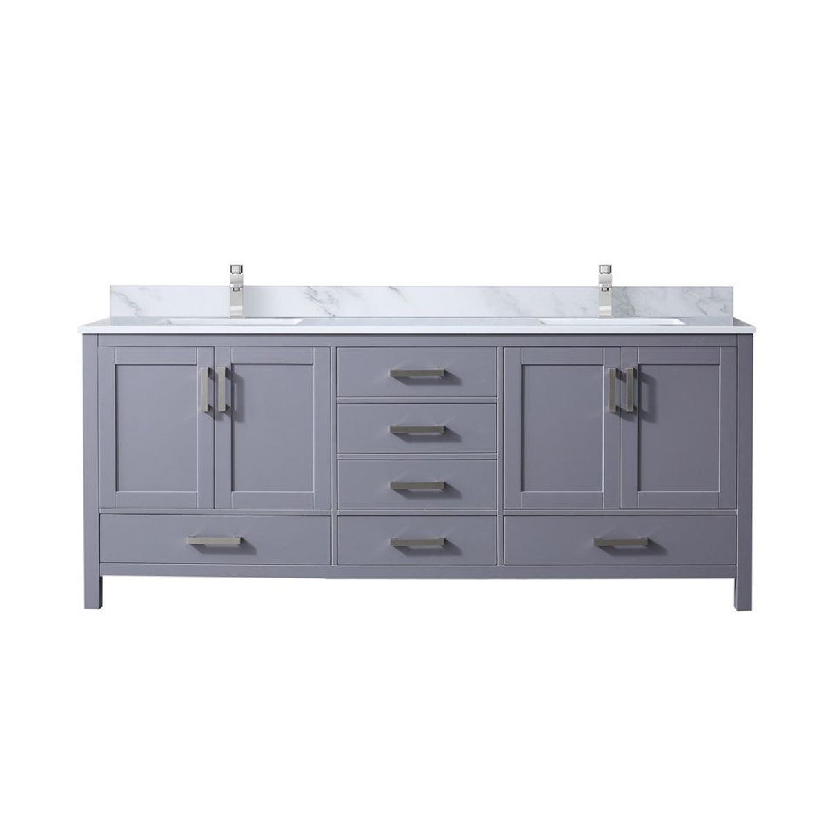 Lexora Jacques 80 in. Dark Grey Double Sink Bath Vanity
