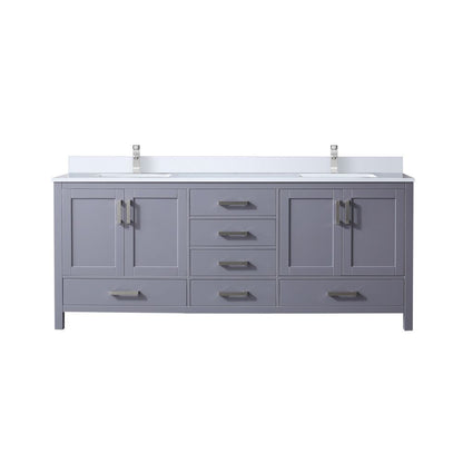 Lexora Jacques 80 in. Dark Grey Double Sink Bath Vanity