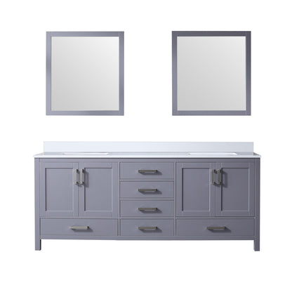 Lexora Jacques 80 in. Dark Grey Double Sink Bath Vanity