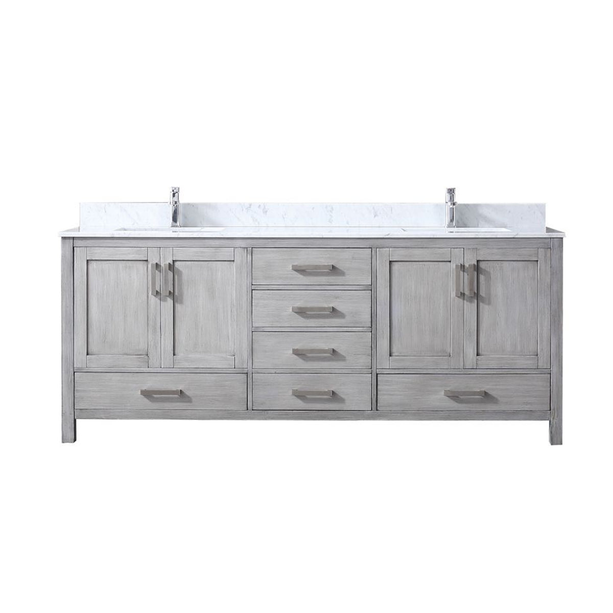Lexora Jacques 80 in. Distressed Grey Double Sink Bath Vanity