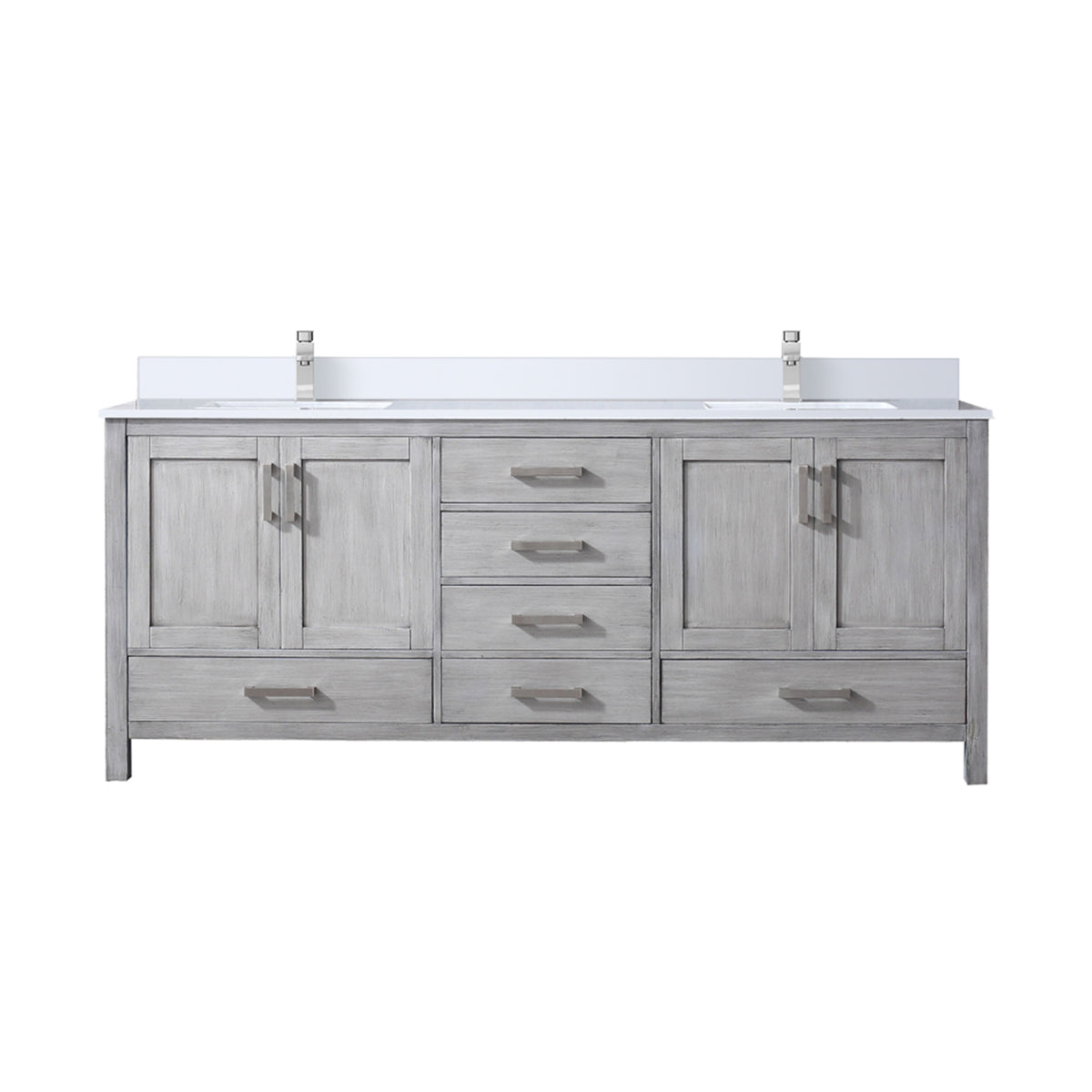 Lexora Jacques 80 in. Distressed Grey Double Sink Bath Vanity