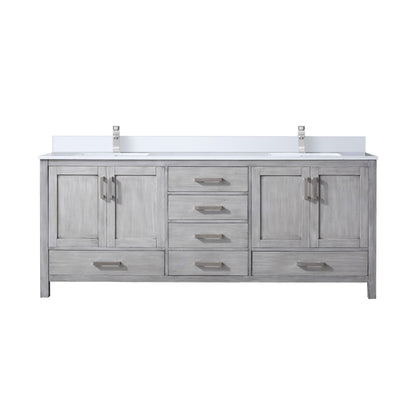 Lexora Jacques 80 in. Distressed Grey Double Sink Bath Vanity