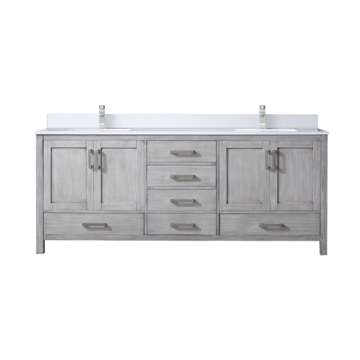 Lexora Jacques 80 in. Distressed Grey Double Sink Bath Vanity