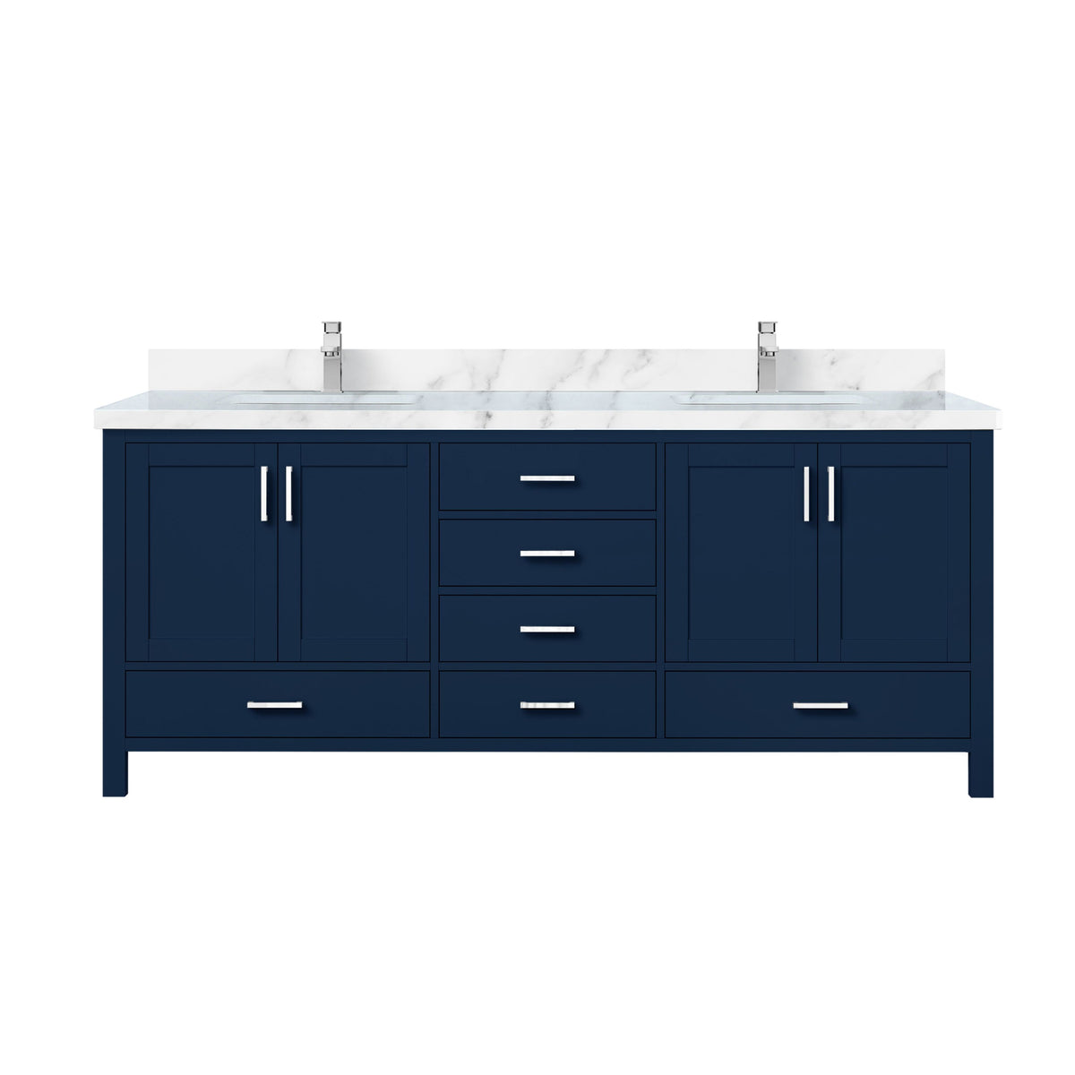 Lexora Jacques 80 in. Navy Blue Double Sink Bath Vanity