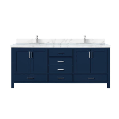 Lexora Jacques 80 in. Navy Blue Double Sink Bath Vanity