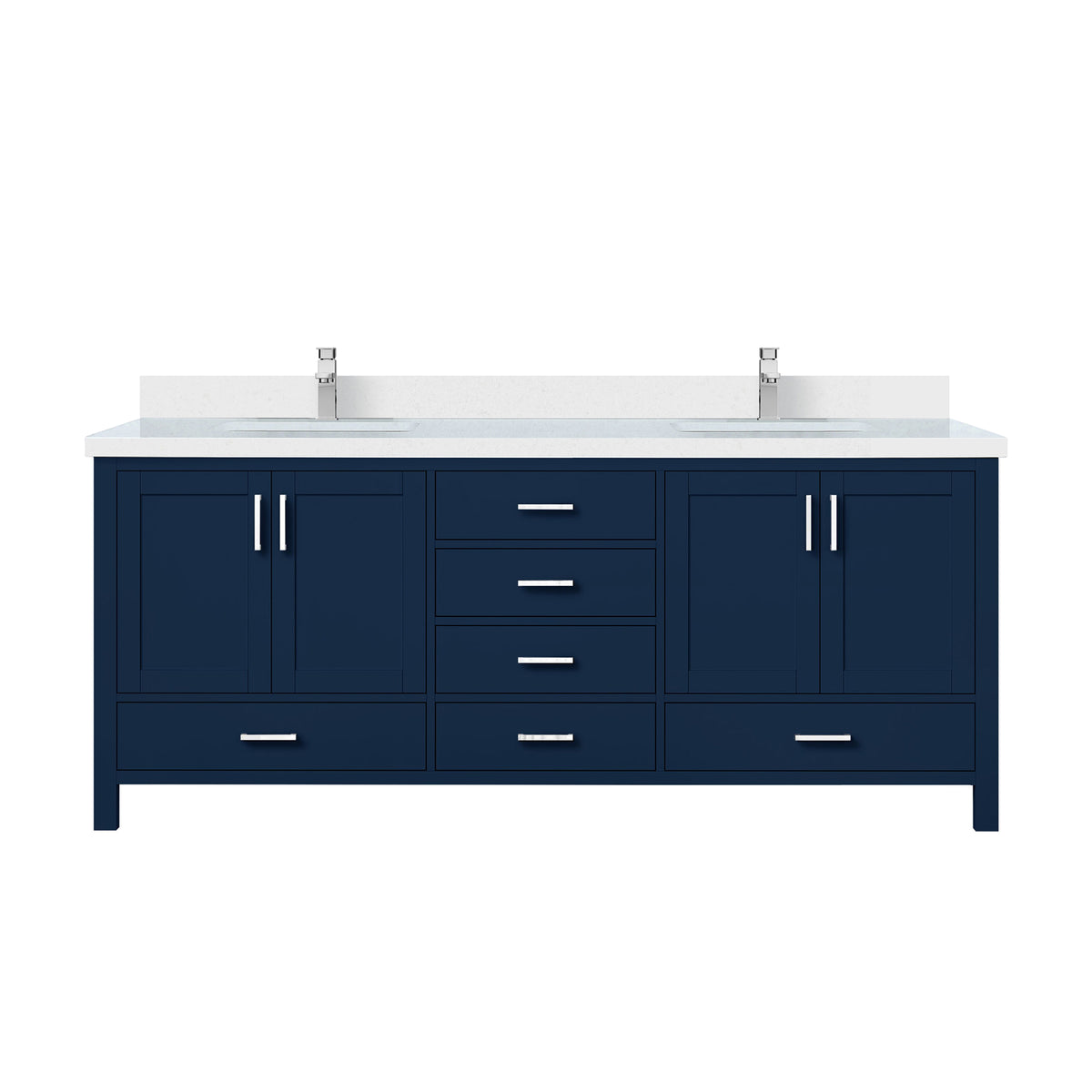Lexora Jacques 80 in. Navy Blue Double Sink Bath Vanity